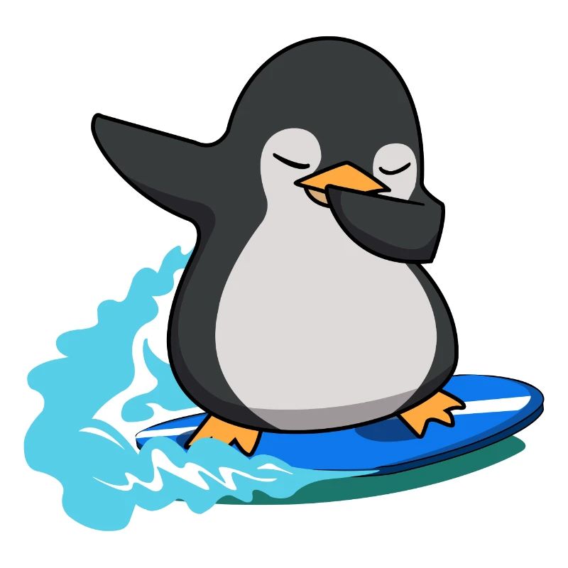 dab dabbing penguin surf king penguin birthday