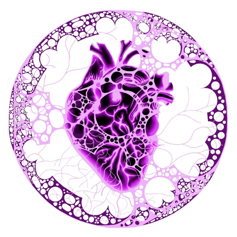 Coeur ,Sphère, Violet