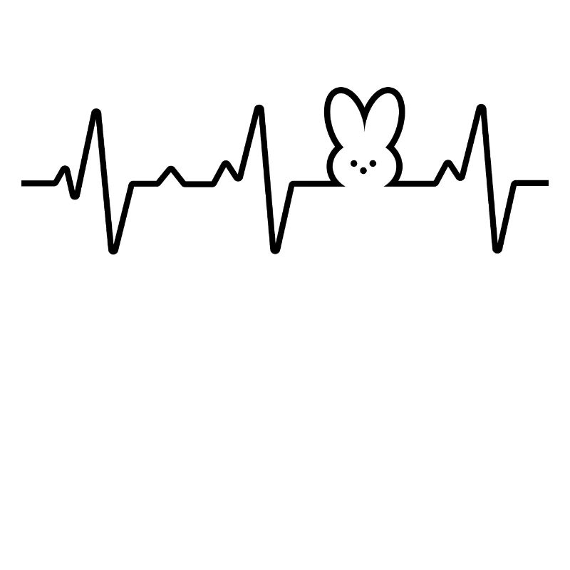 Happy Easter Rabbit Heartbeat Pulse