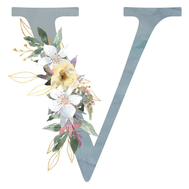 Spring Flowers Monogram V
