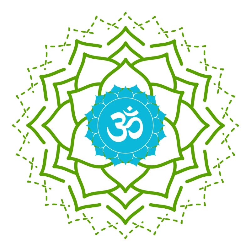 ohm signe vert bleu yoga