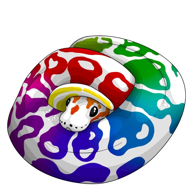 Bébé serpent avec arc-en-ciel
