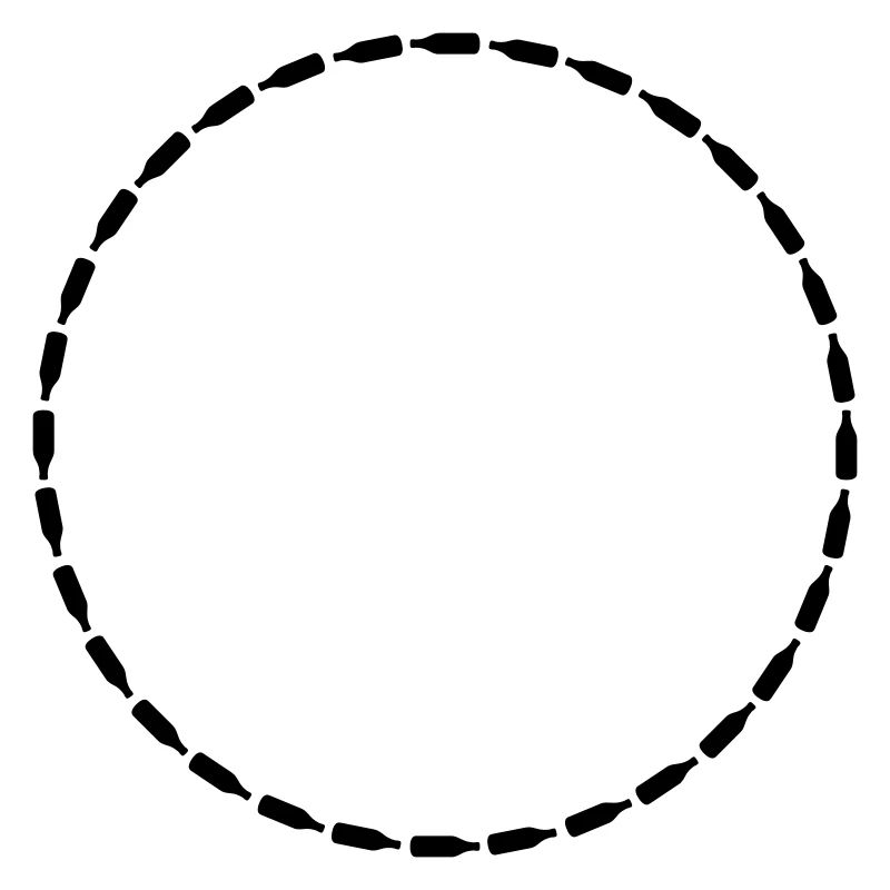 Beer Bottles Circle Frame