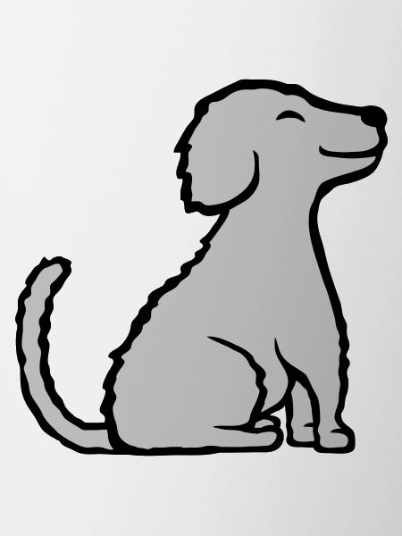 Happy seated good dog