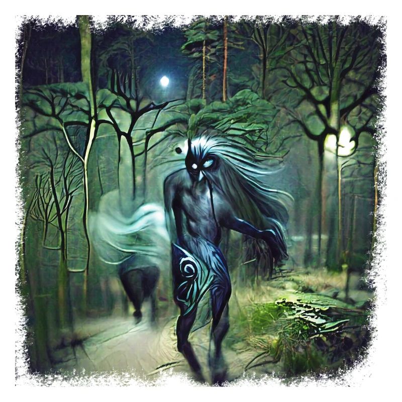 L’ de la forêt devient le marcheur de nuit