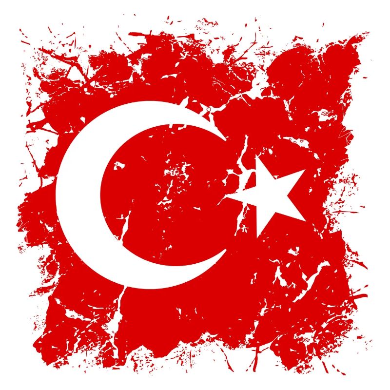 Drapeau de Turquie Utilisé Look Drapeau Turc Vintage