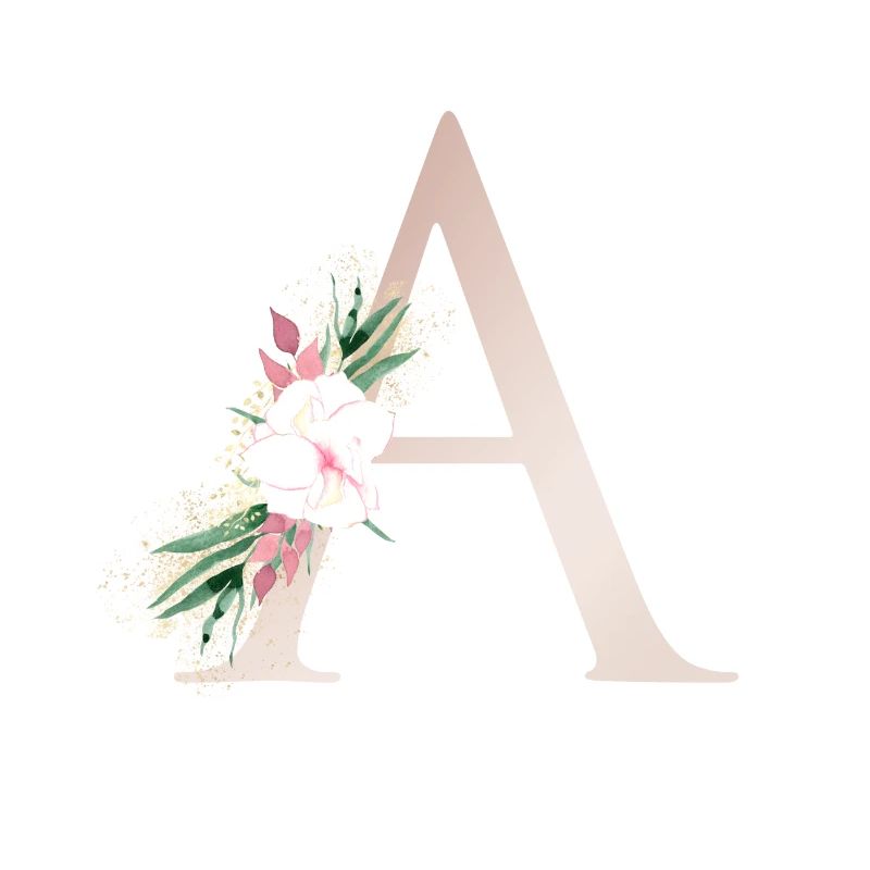 Personalisierbar Monogramm A Floral