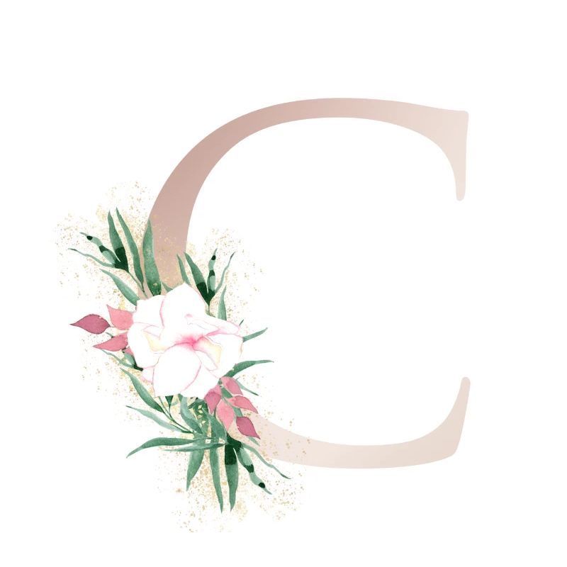 Customizable Monogram C Floral