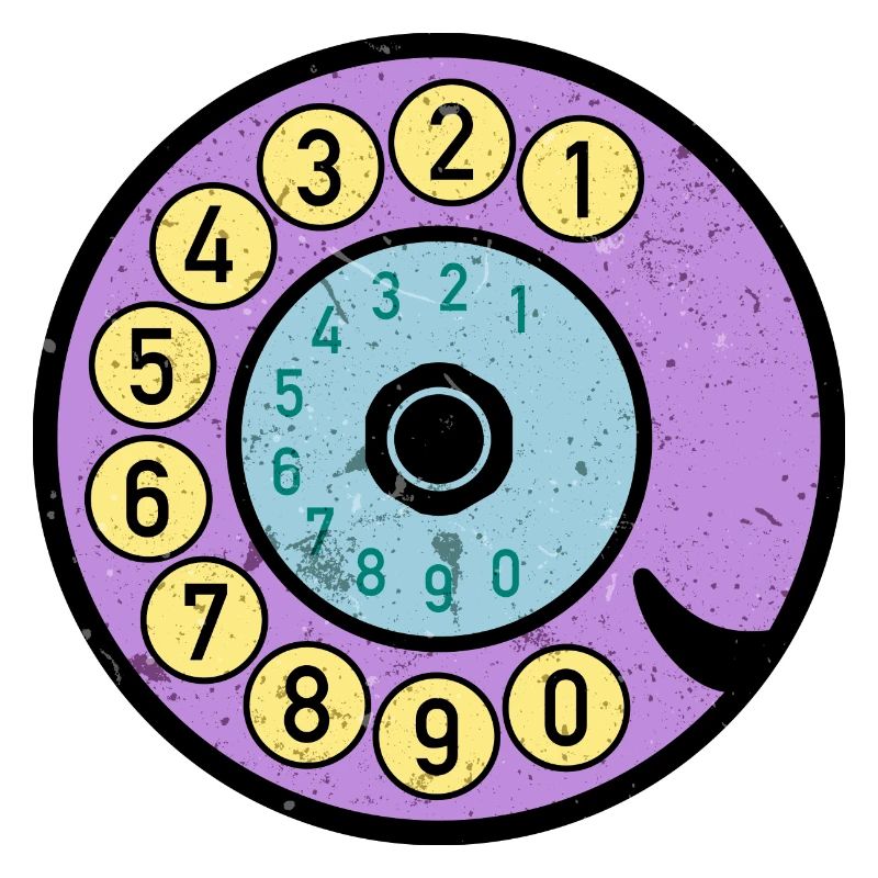 bunte Wählscheibe Vintage Retro Telefon Nostalgie
