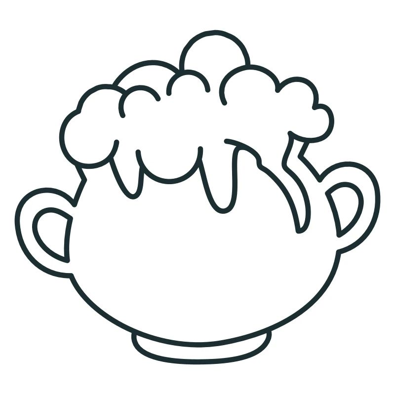 Chaudron avec potion bouillonnante