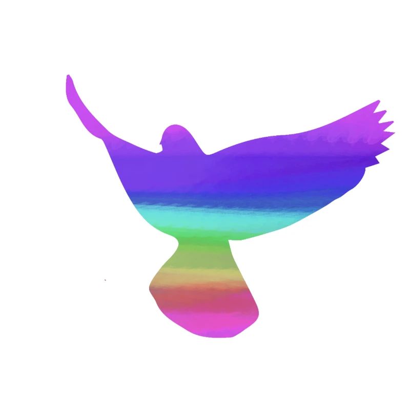 pigeons, sourds, oiseaux, arcs-en-ciel, colorés, graffitis,