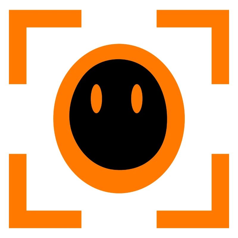 Black Face with Orange Contrast
