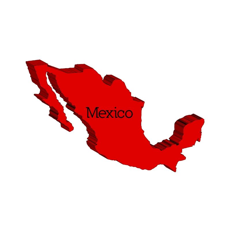 Carte 3D du Mexique
