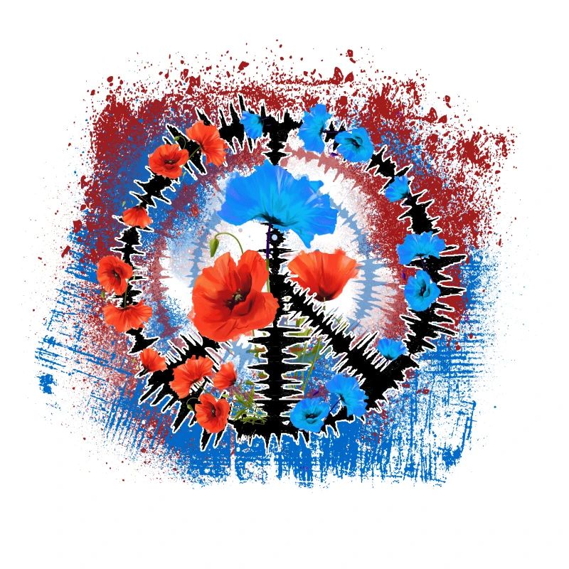 Peace / Mohnblumen Peacezeichen