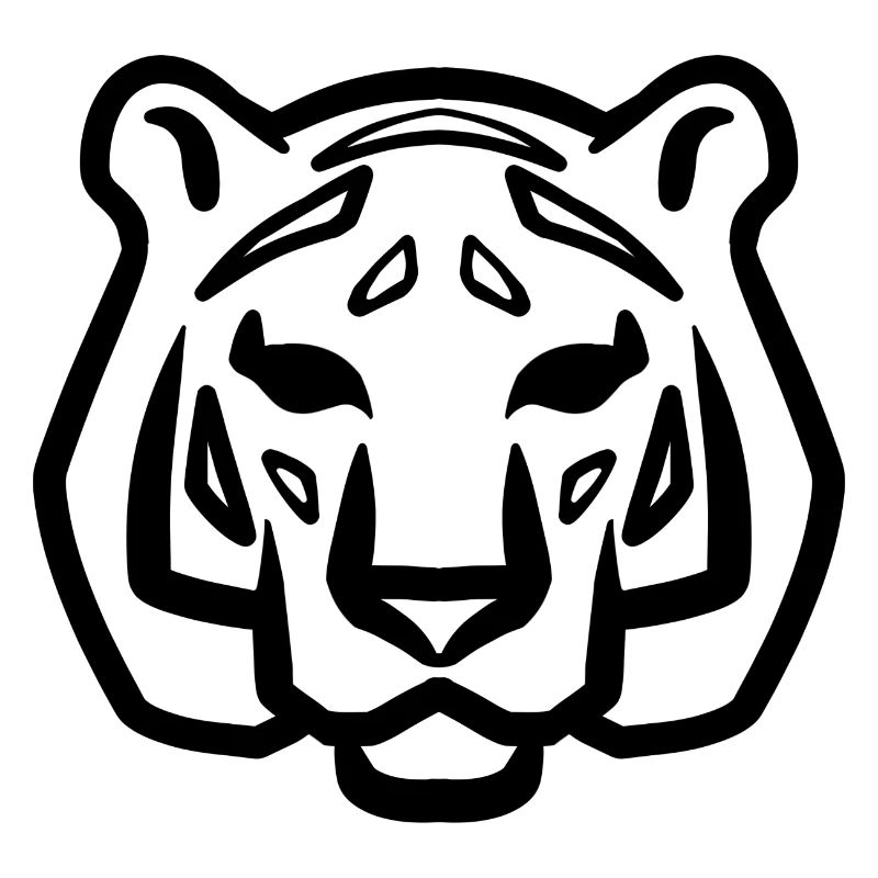 Tiger head symbol black