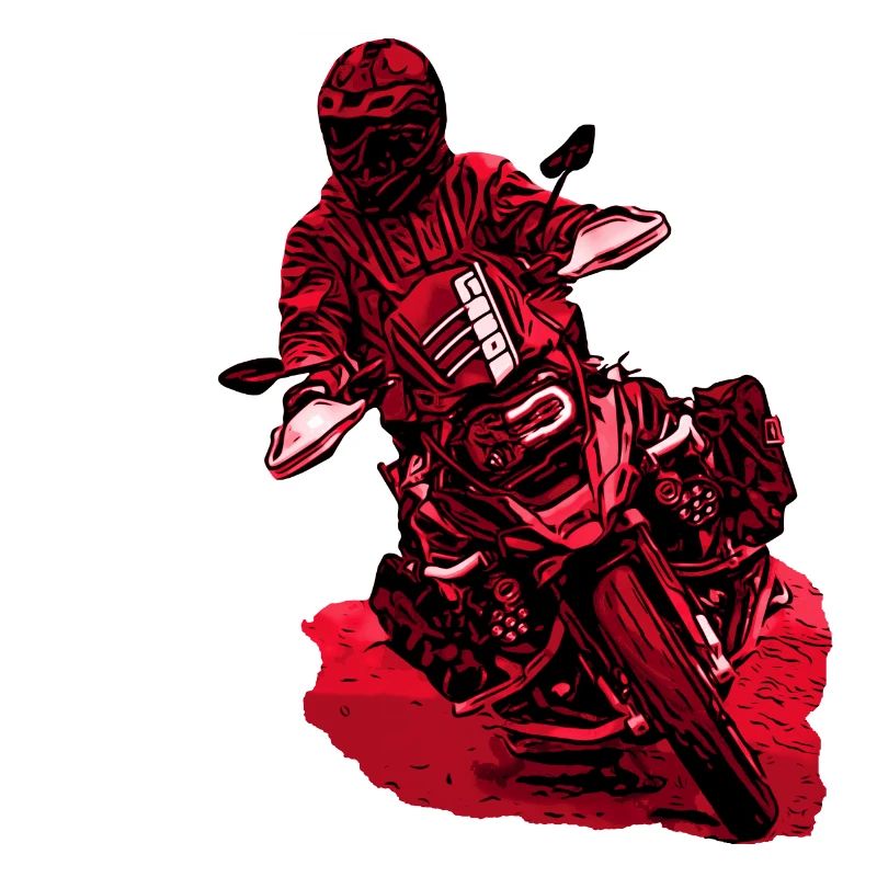 GS Fahrer Schräglage rot