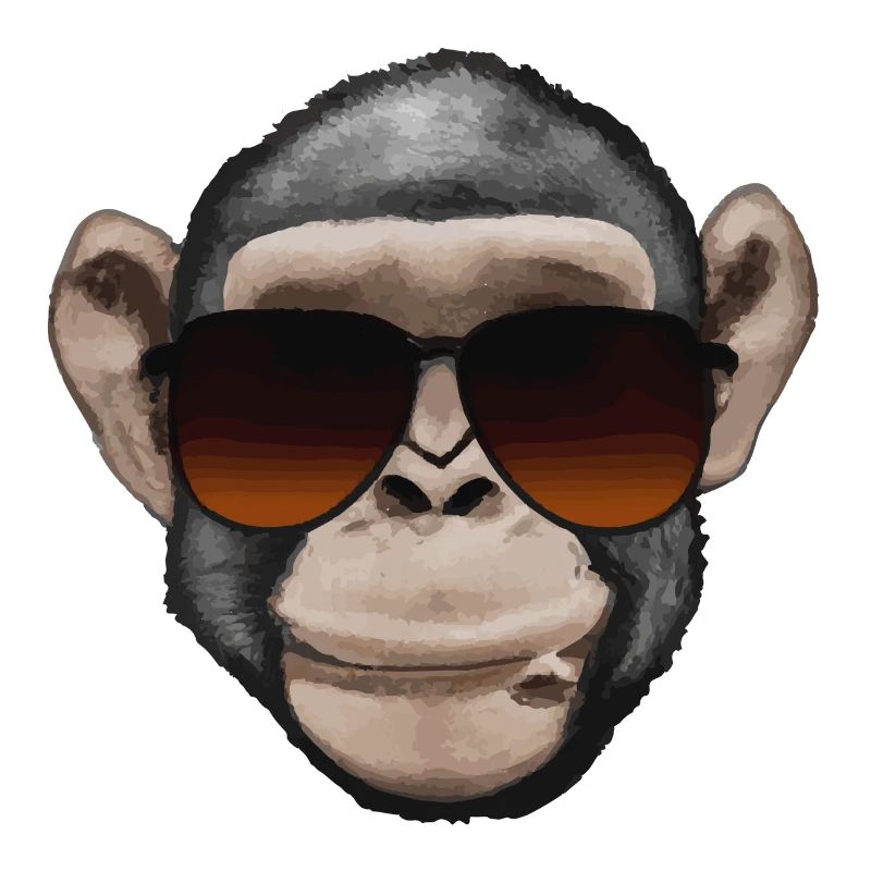 Singe avec lunettes de soleil Visage drôle