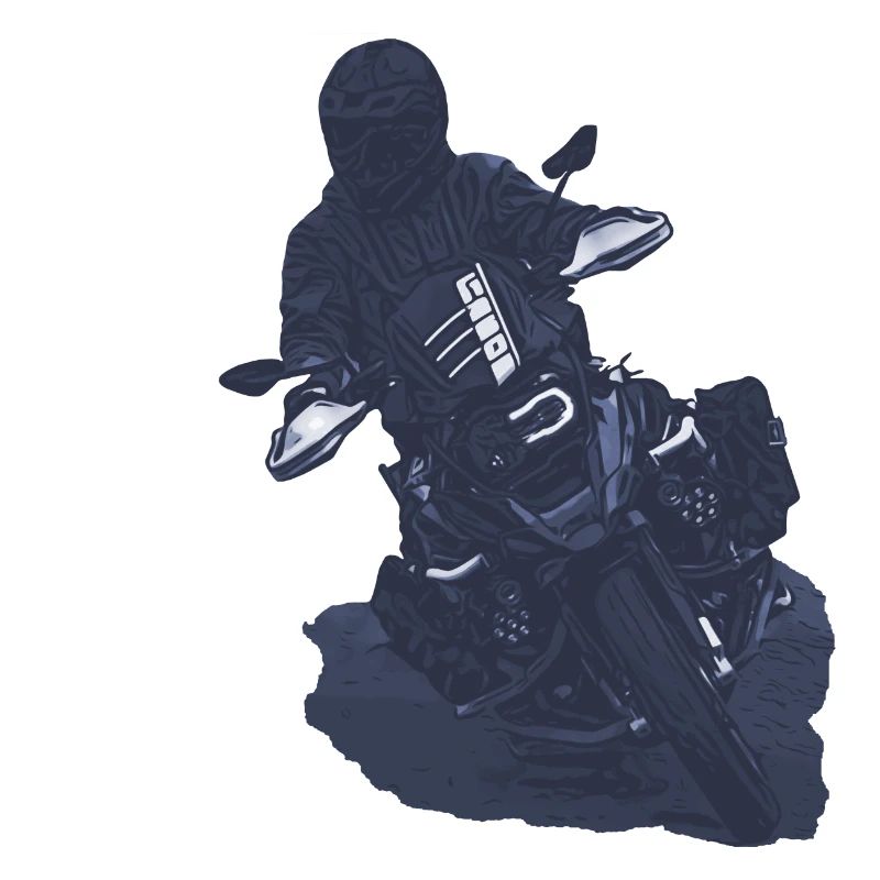 GS Fahrer Schräglage grau