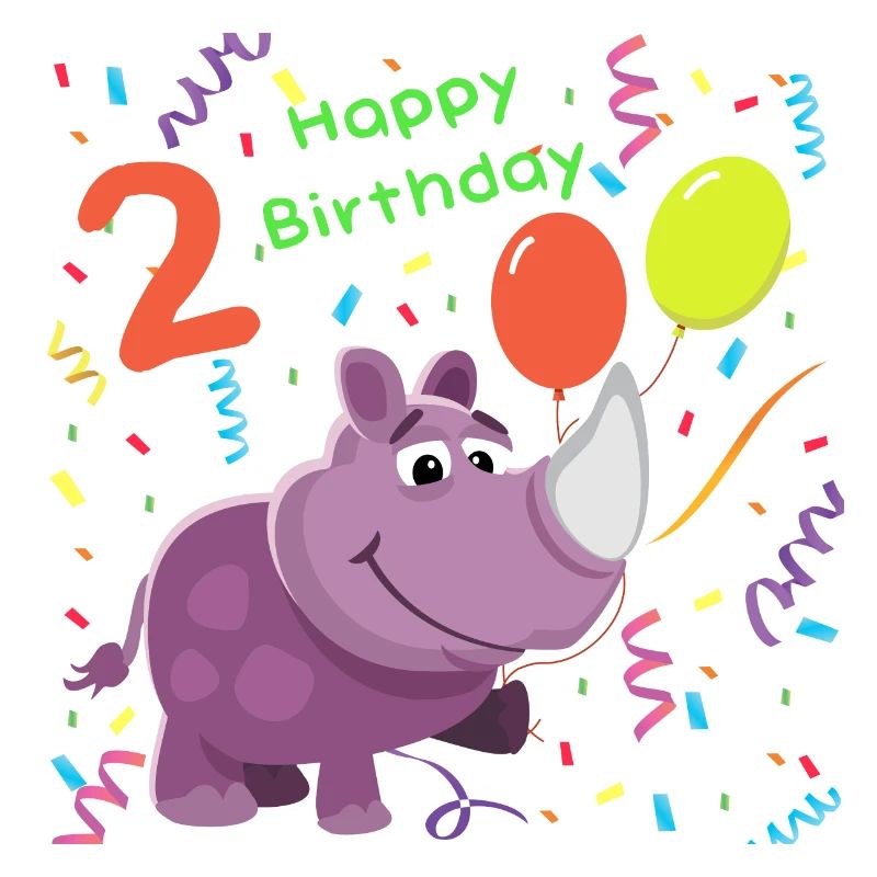 Kinder Süßes Tier | Kinder 2 Jahre | 2. Geburtstag