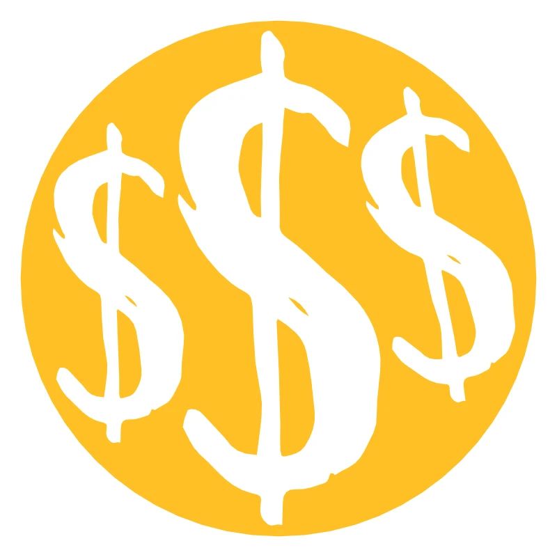 3 dollar signs round