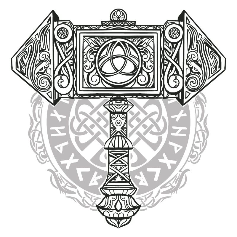 Symbole viking Nordique Thor Raben Hammer Mjölnir