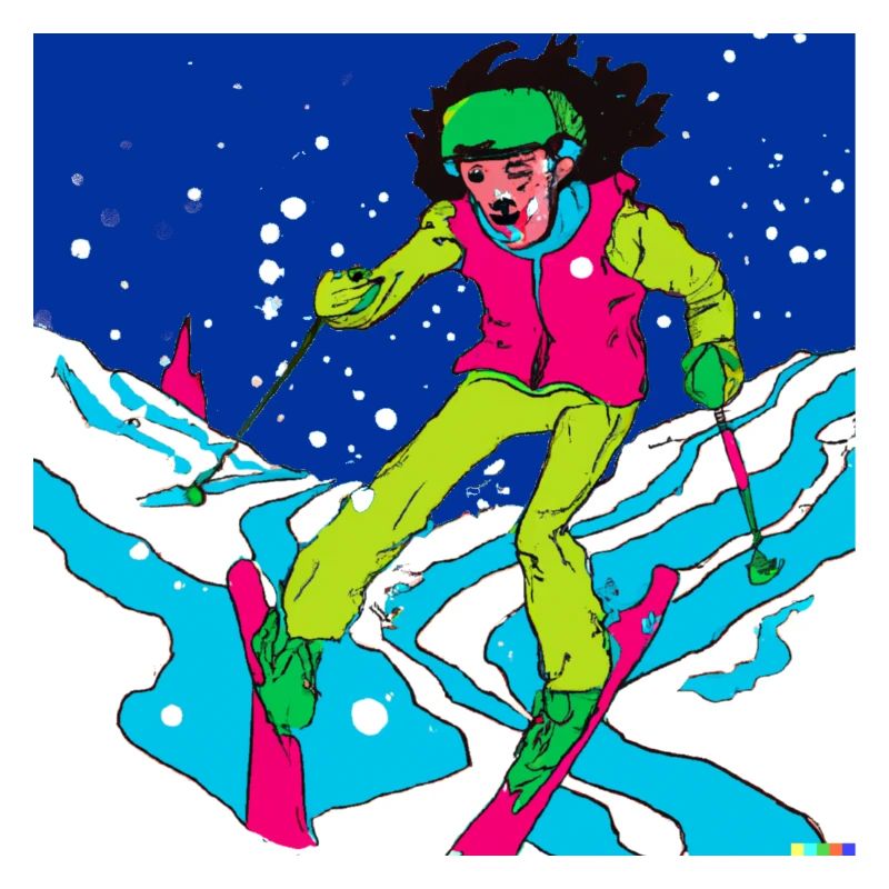 Skis on a valley run