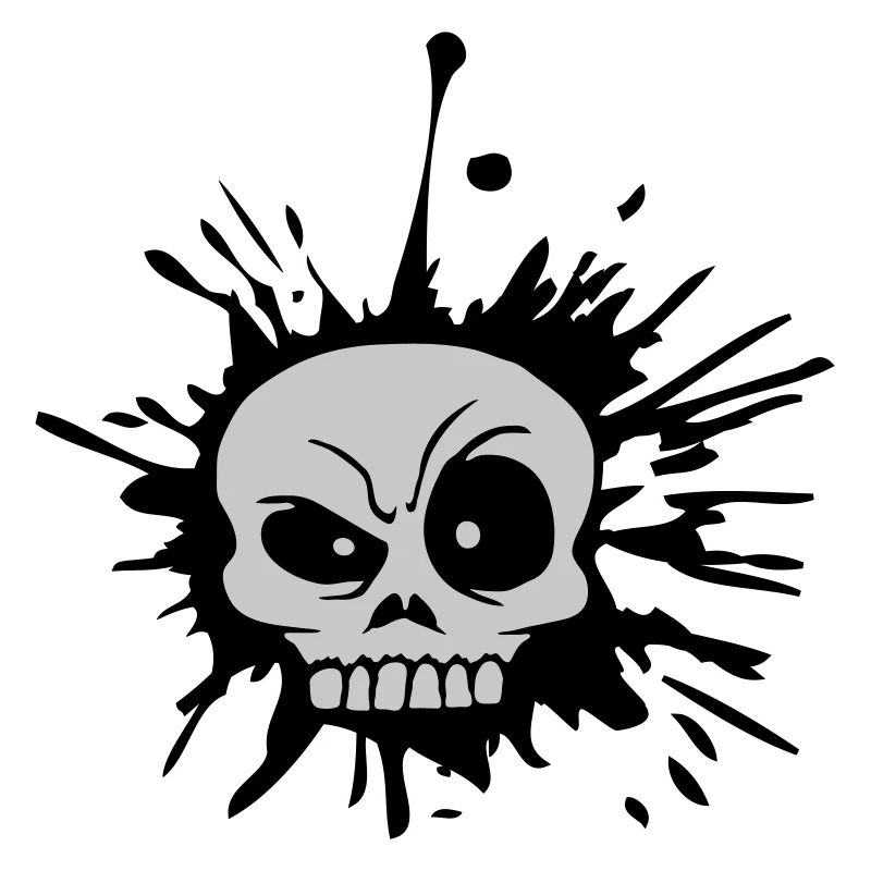 Éclaboussure de couleur Skeptical Facial Expression Skull