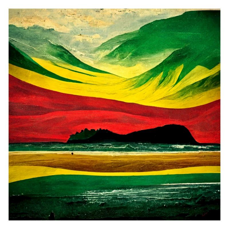 Paysage de couleur rasta sur la plage