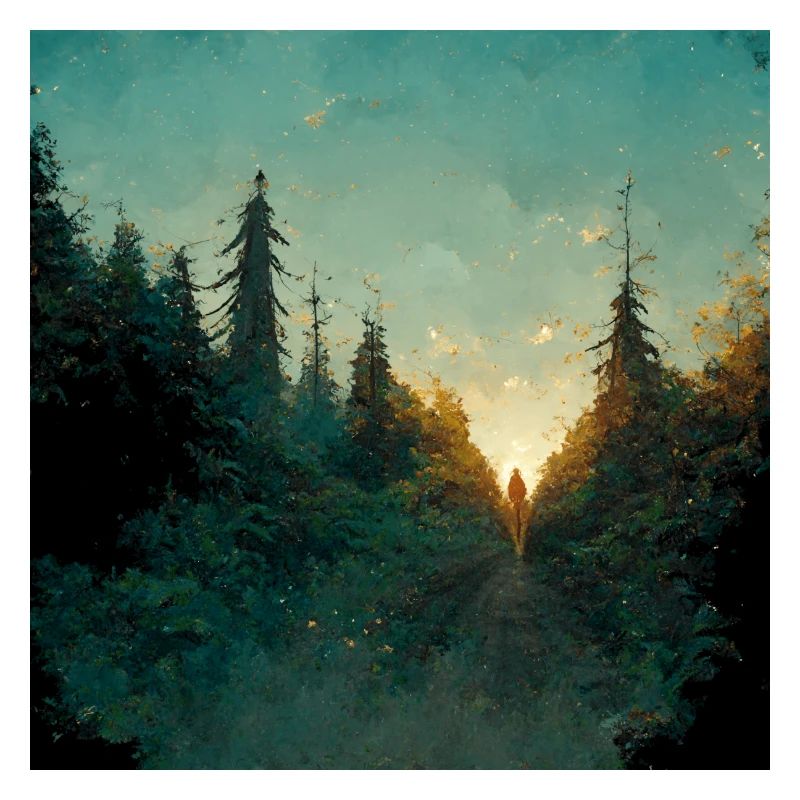 Sunset in the forest