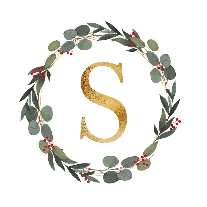 Customizable Monogram S Wreath