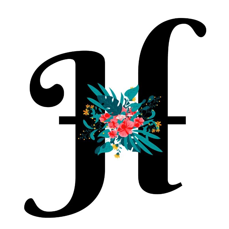 lettre H fleuris