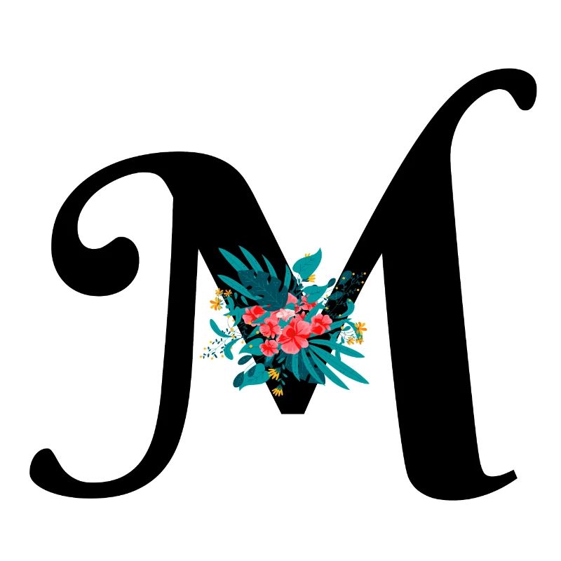lettre M fleuris