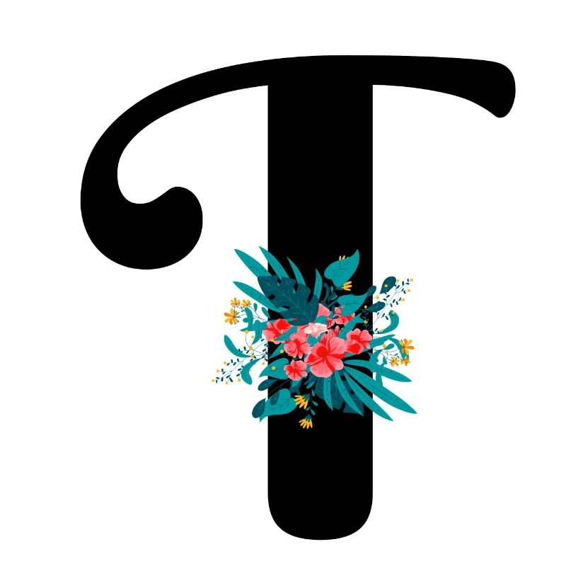 lettre T fleuris