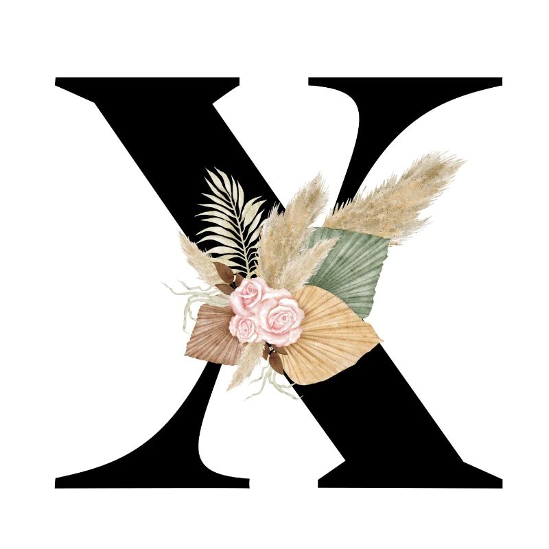 lettre X fleuris