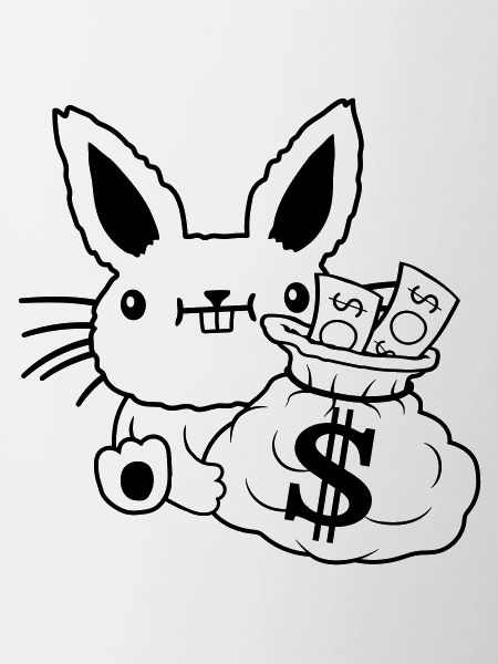 Money bag rich Easter banknotes
