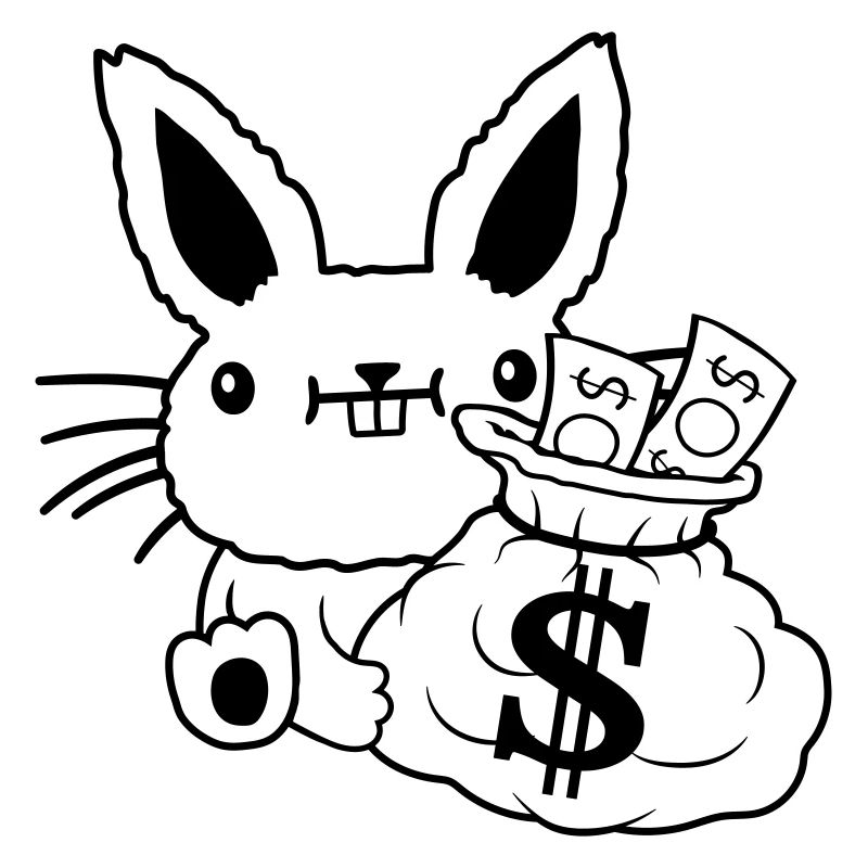 Money bag rich Easter banknotes