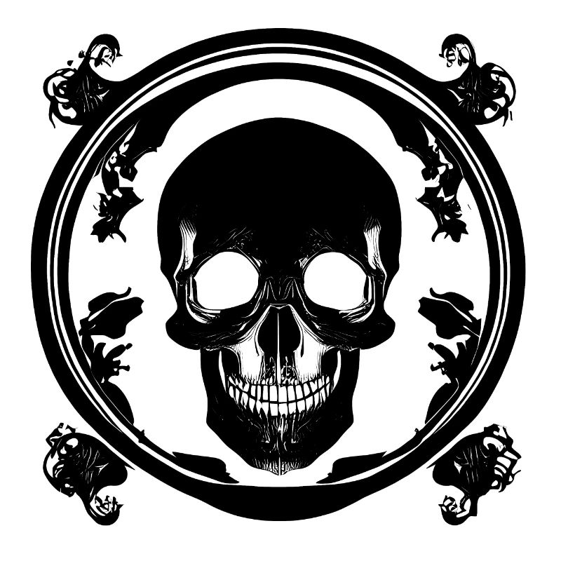 Halloween or horror skull with ornaments