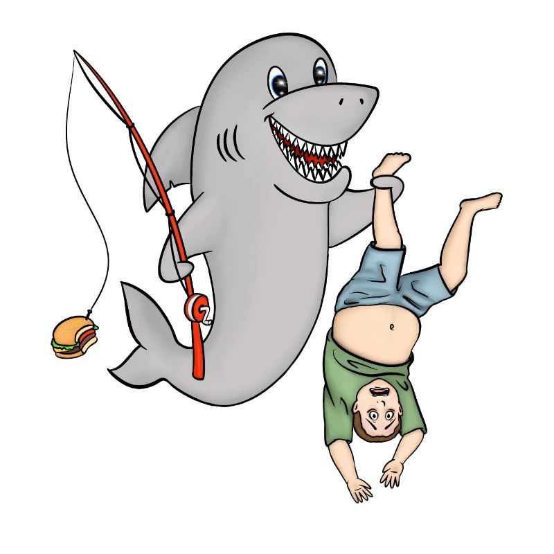 Requin avec humain