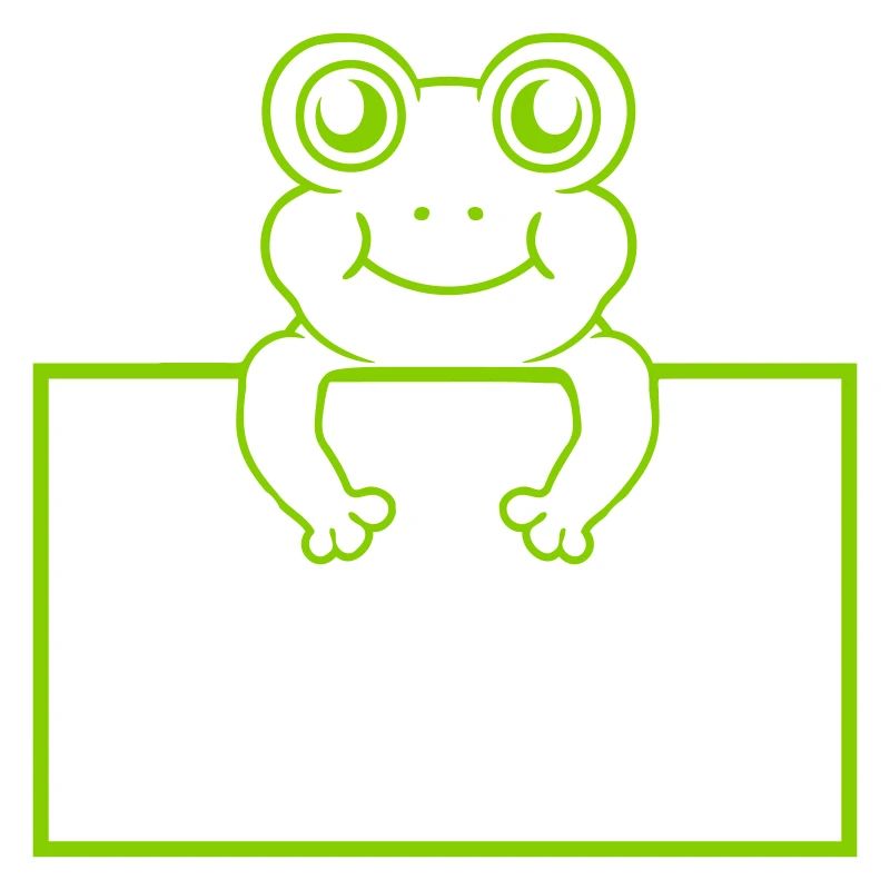 Schild zeigen Comic Frosch