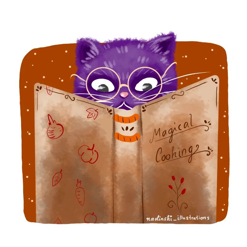 Cat magical cooking