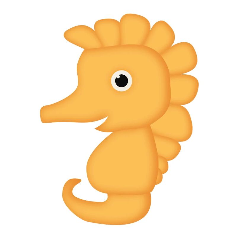 Hyppocampe petit cheval de mer cute orange