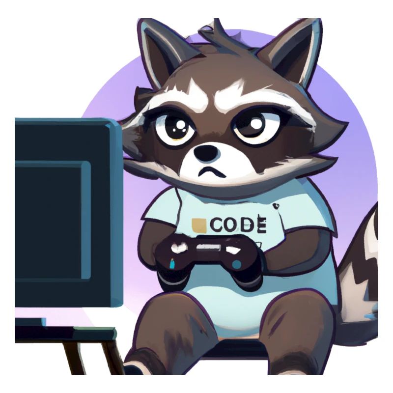 racoon playing computer games