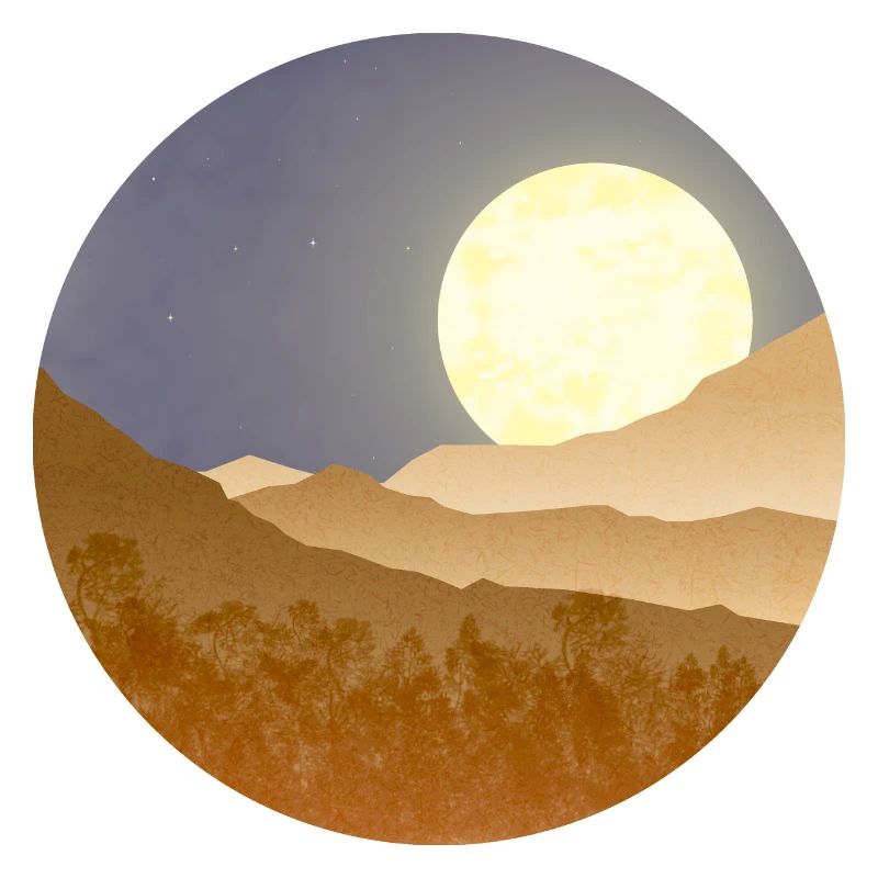 Moon in night landscape