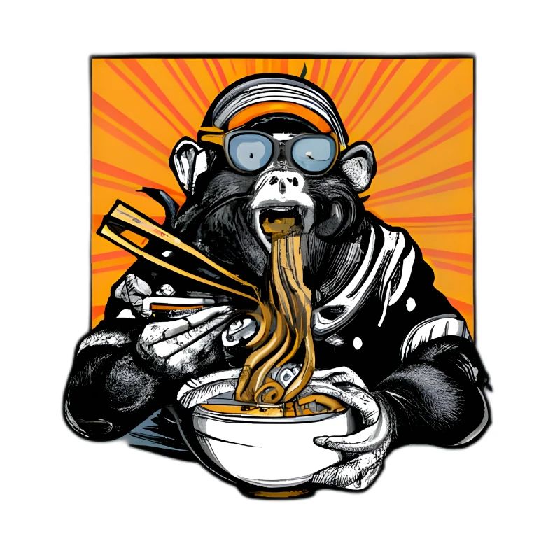 Swag Monkey aime le design de nouilles ramen