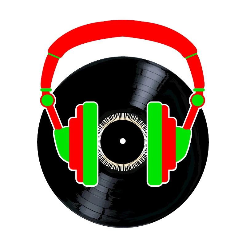 Paire d’écouteurs sur vinyle