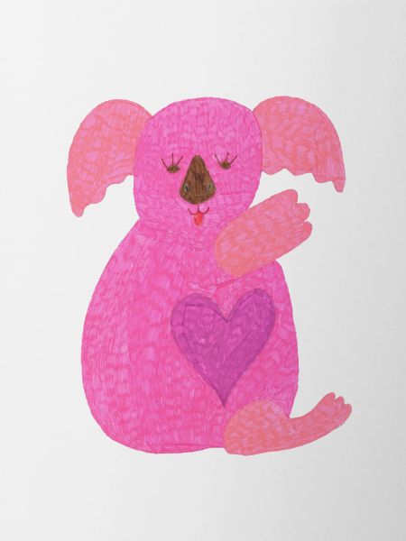 Cute pink koala