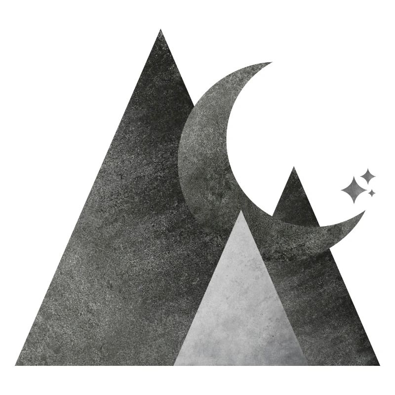 Moon and Mountains Geometric