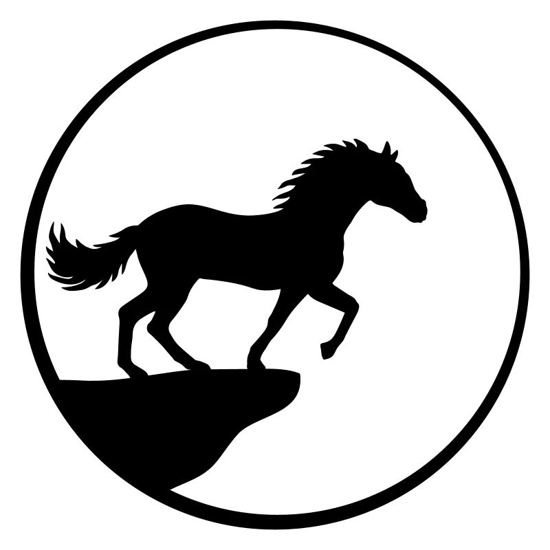 Klippe Mond Stehendes Pferd