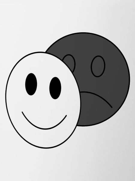 Happy mask of depression