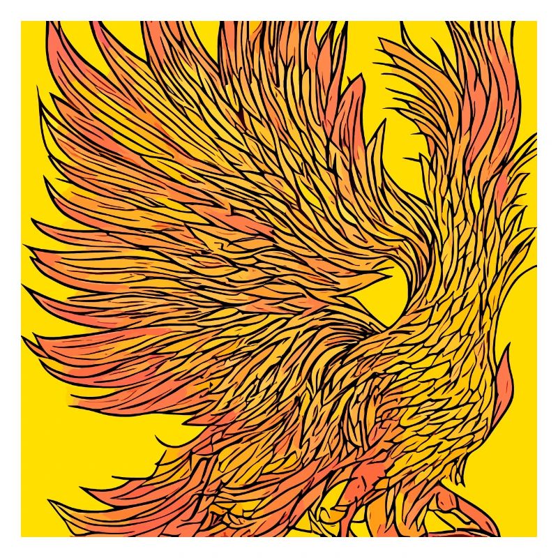 Illustration of a phoenix, vector style